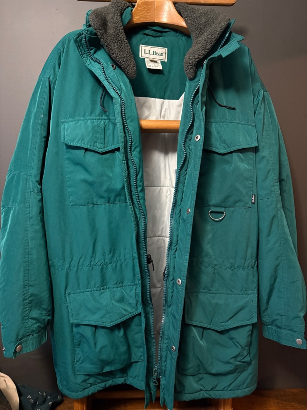 Vintage L.L. Bean Men's Teal Parka Jacket Tall Flawed